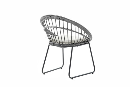 Alterego Silla de Exterior Paros, Ratán sintético con armazon de Acero, Color Gris