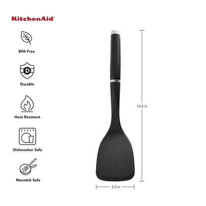 KitchenAid Classic - espátula sólido, negro, 13.5 x 3.3 pulgadas