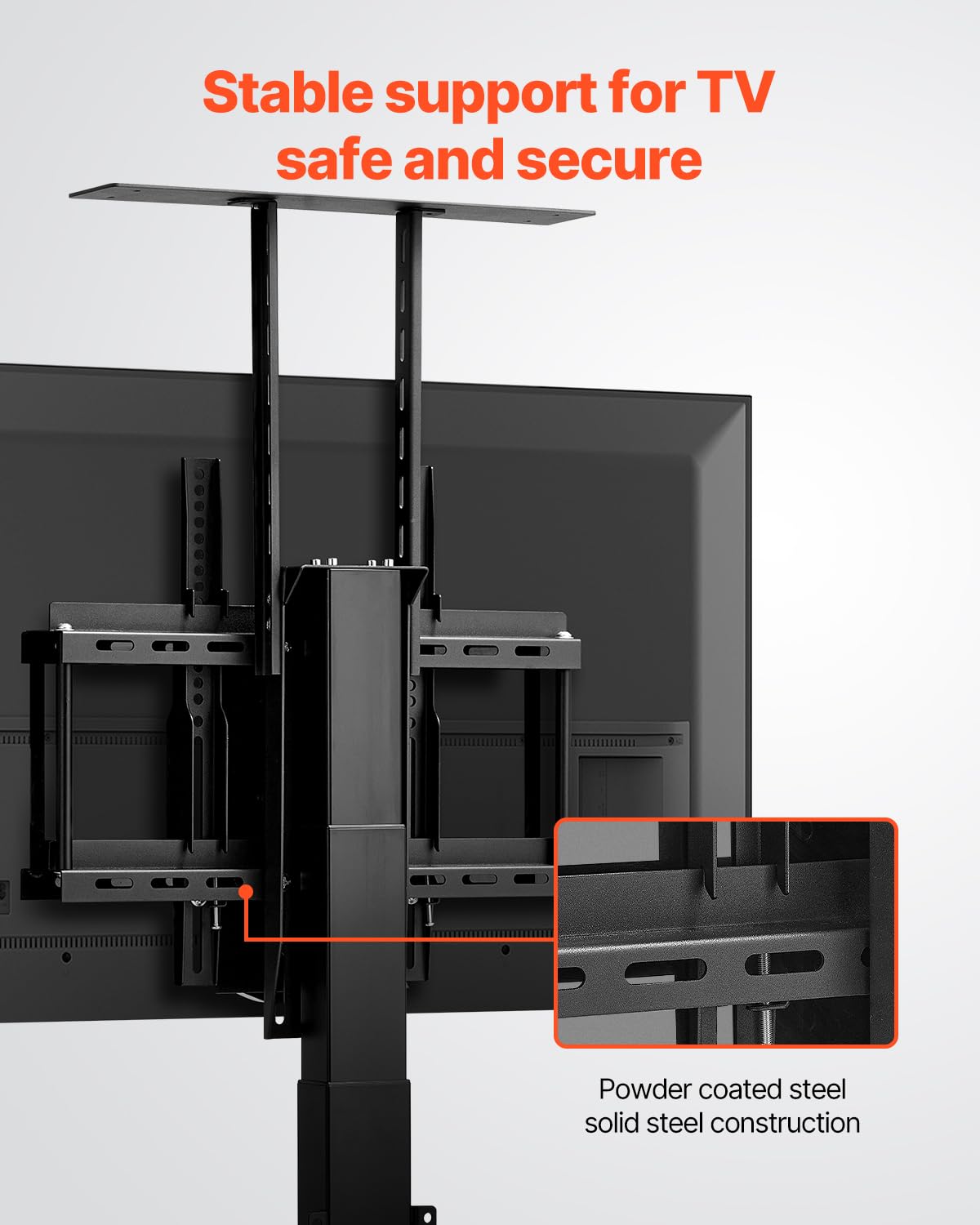 VEVOR Soporte de TV Motorizado, con Carga Máxima de 60 kg, Soporte de TV Eléctrico Vertical con Control Remoto, para Televisores de 32 a 55/32 a 50 Pulgadas, 485 x 175 x (600-1535) mm