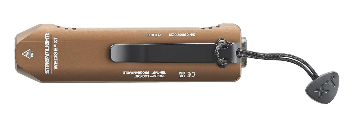 Streamlight 88813 Wedge 50-500 Lumenes Linterna Led Recargable, Lampara de Mano Coyote, Luz Led Blanca, Incluye cable USB-C & cordon