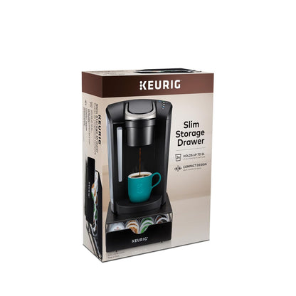 Keurig - Cajón de almacenamiento delgado no enrollable, almacenamiento en cápsulas de café, capacidad para hasta 24 cápsulas Keurig K-K-Cup, color negro, cajón de almacenamiento - 24 quilates, 9.25 x