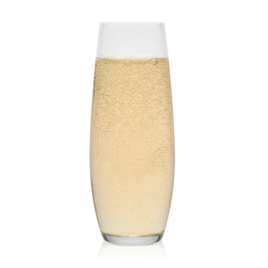 Libbey Juego de 6 Copas Flauta de Vidrio Stemless de 283 ml
