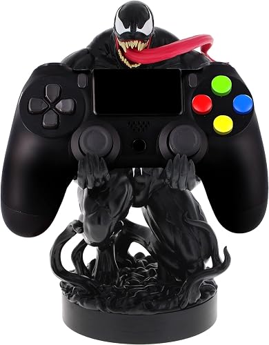 Exquisite Gaming: Marvel: Venom - Original Mobile Phone & Gaming Controller Holder, Device Stand, Cable Guys, Licensed Figure