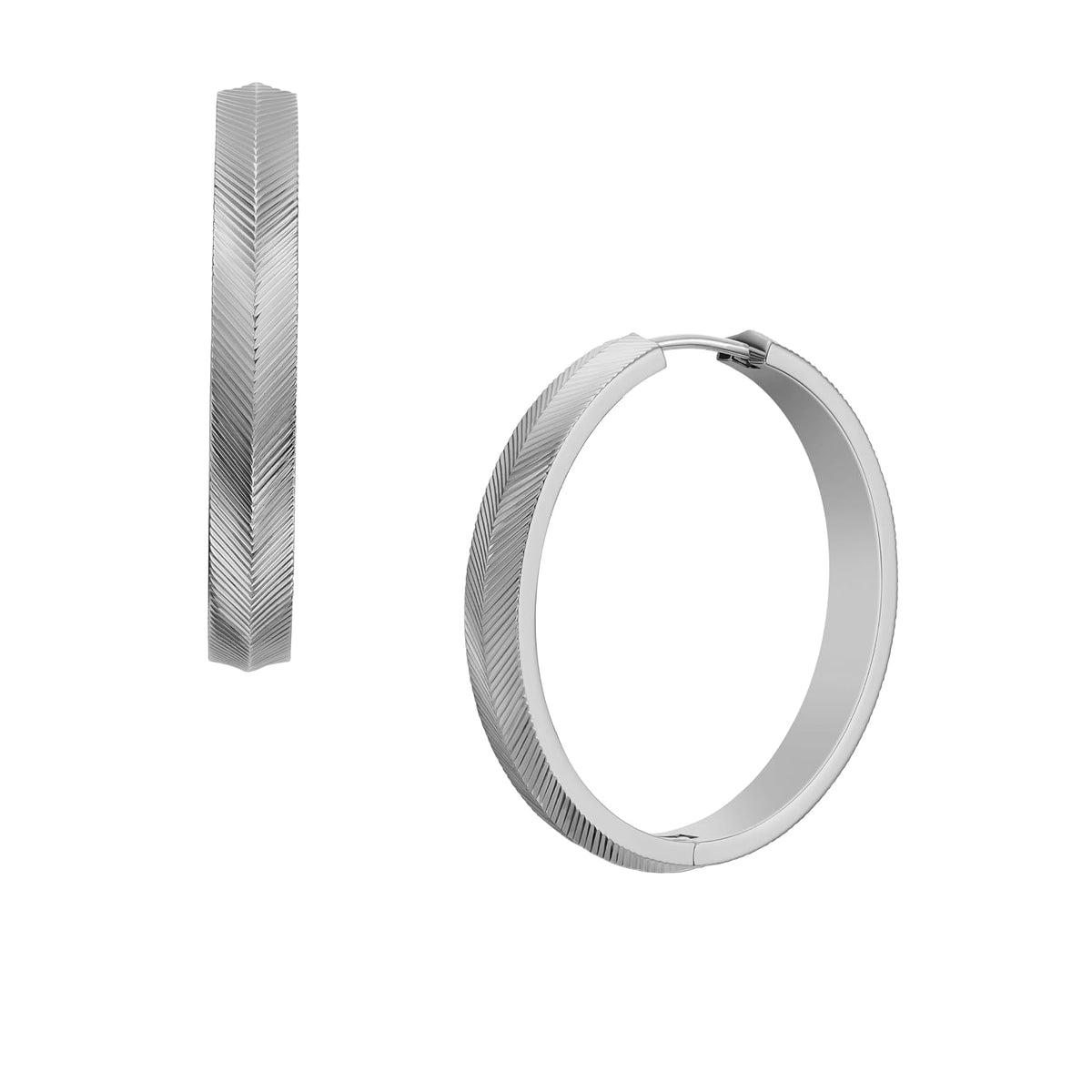 Fossil arete colgantes de acero inoxidable en tono dorado u oro rosa para mujer