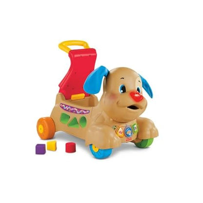 Fisher-Price Ríe y Aprende Andadera Perrito Camina Conmigo 9+ Meses | Más de 50 canciones, melodías y frases; convertible a montable, con luces