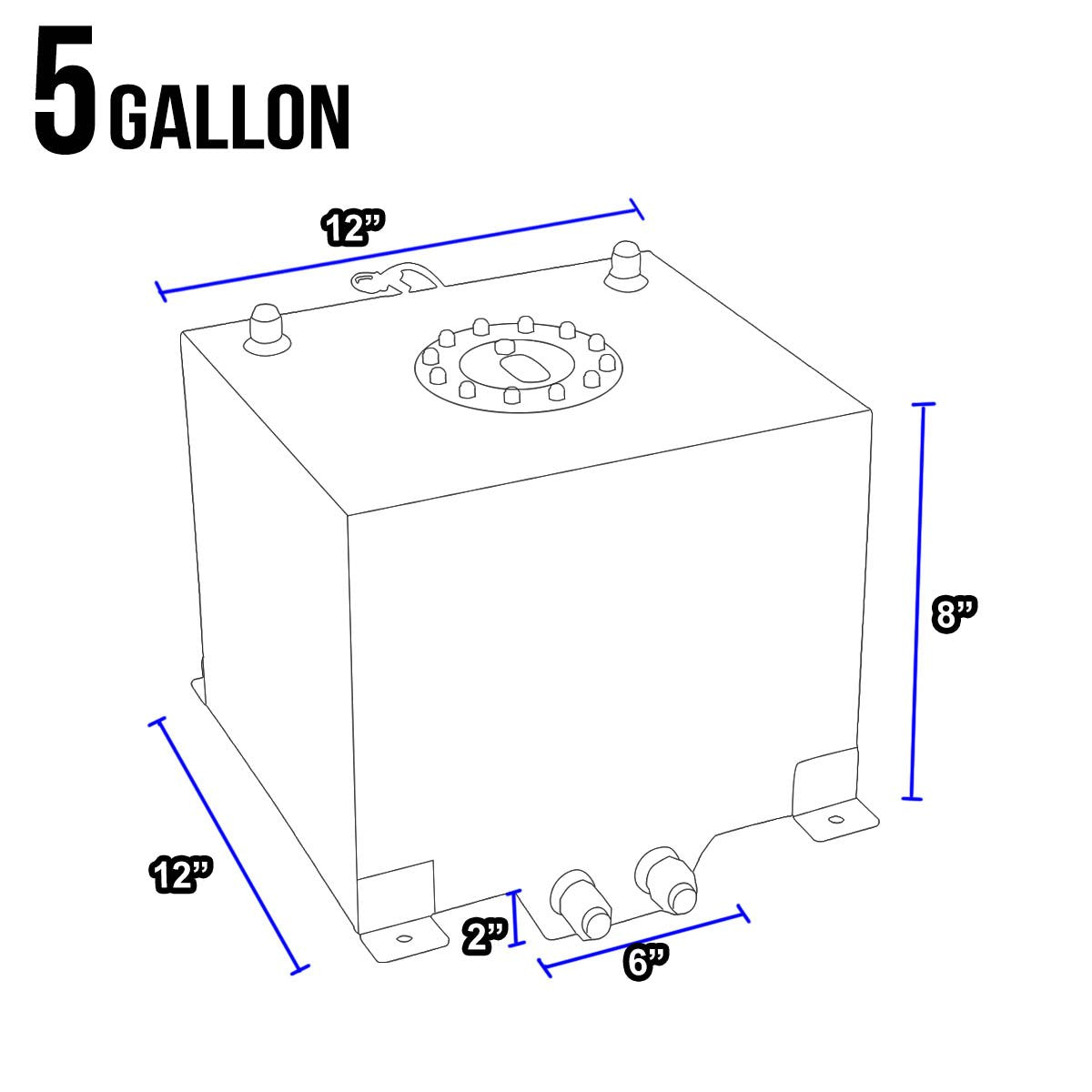DNAMotoring ALU-FT-T3 Aluminum 8-Gallon Fuel Cell Gas Tank