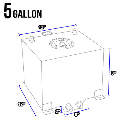DNAMotoring ALU-FT-T3 Aluminum 8-Gallon Fuel Cell Gas Tank