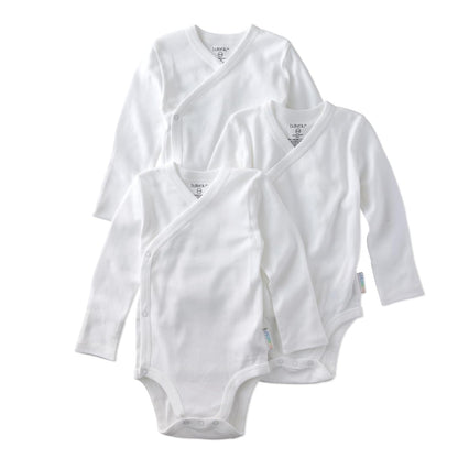 Butterblu Sterling - Paquete de 3 Mamelucos Tipo Kimono 100% algodón orgánico con Cierre Lateral para recién Nacidos y bebés, niños, Unisex