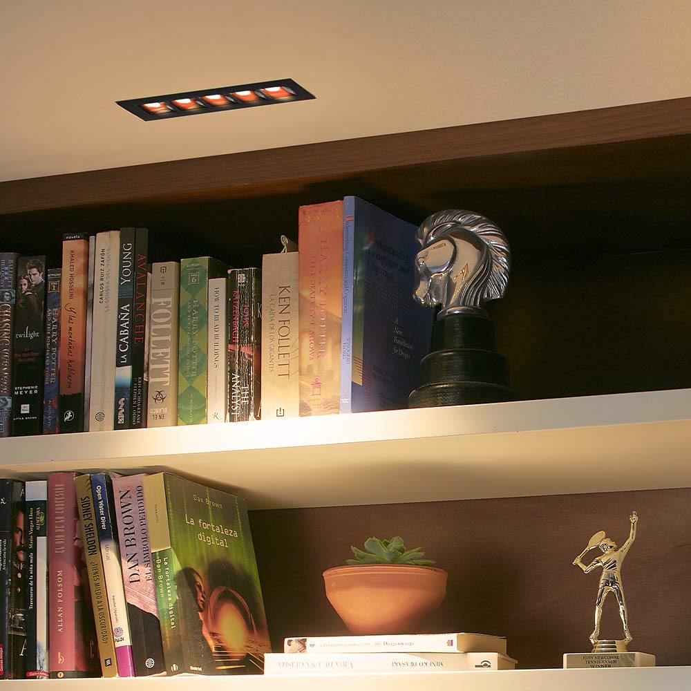 Tecnolite Lámpara LED de Techo Empotrado, 17 W, Luz Cálida Suave 3 000 k, Color Negro, 100 - 240 Volts, Downlight LED