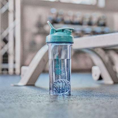 BlenderBottle Shaker Bottle Pro Series Perfecto para batidos de proteínas y pre entrenamiento, 32 onzas, azul cerúleo