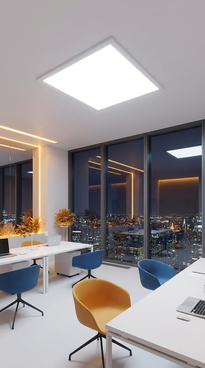 Igoto PL1040 Panel Plafon Lampara LED Empotrable 60x60 40W Luz Fría 6500K, Plafón LED Cuadrado para Techo 4000 lm Multivoltaje 100-277V Lámpara LED para Oficina Escuela y Comercio