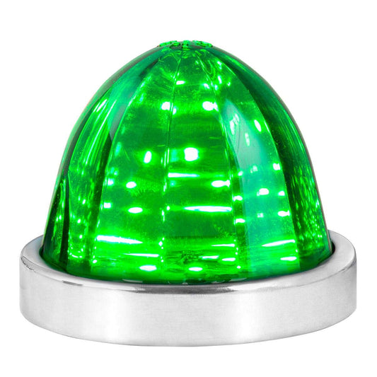 GG Grand General 81946 Green/Green Classic Sandía Montaje en Superficie 18 LED Luz de Giro/Marcador con Bisel de Acero Inoxidable