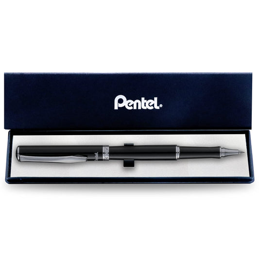 Pentel K600A-A-EST Bolígrafo Gel Sterling, Cuerpo Negro