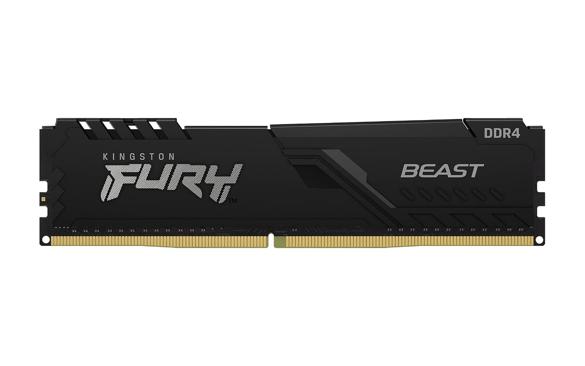 Kingston Fury Beast DDR4, Memoria Gamer Para PC, Capacidad: 16GB Kit (2x8GB), Frecuencia: 3200Mhz, Latencia: CL 16, Factor de Forma: DIMM 288-Pin, Color: Negro, Numero de Parte: KF432C16BBK2/16