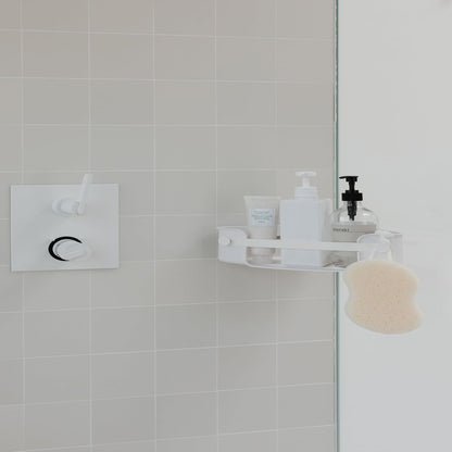Umbra | Organizador de Ducha Esquinero Premium con Ventosas Gel-Lock, Sistema Patentado Antideslizante