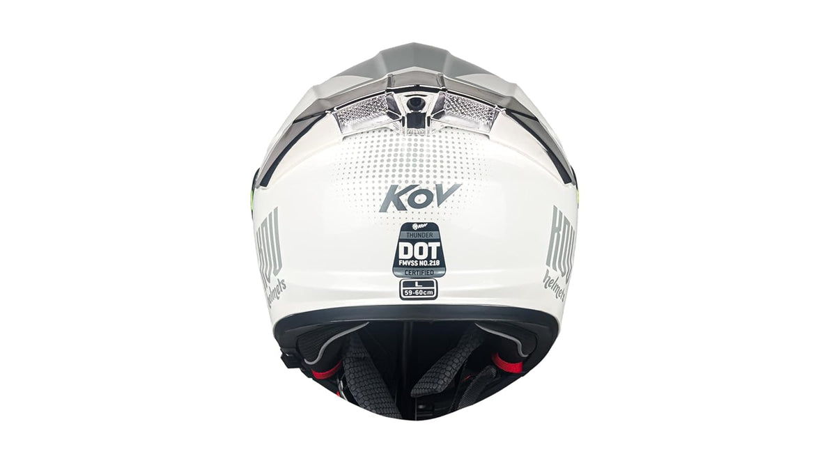 KOV Casco Thunder Waves Blanco ABATIBLE para Moto Certificado Dot