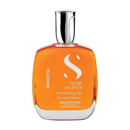 Alfaparf Milano Semi Di Lino Smooth Smoothing Oil - Aceite Alisador Anti-Frizz y Protector Térmico para Cabello Lacio, Brillo Extremo, 100 ml