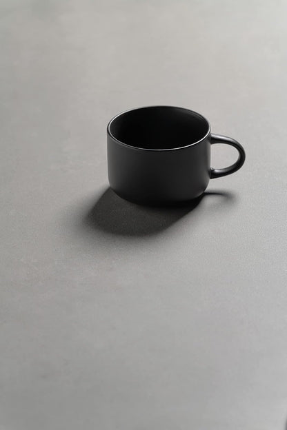 10 Strawberry Street Wazee Tazas de Gran Tamaño Mate, Color Negro - 1 x 6 unidades