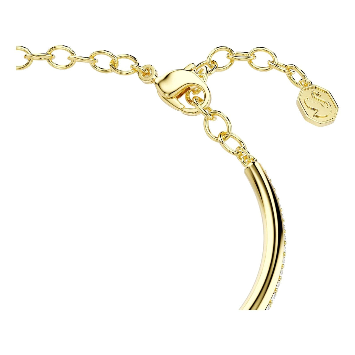 pulsera Swarovski Dextera, corte redondo, blanco, oro tSwarovski chapado en uno