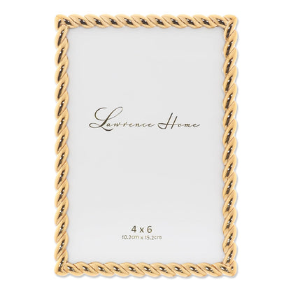 Lawrence Frames Marco de Fotos con Diseño de Cuerda - 10.16 x 15.24 cm (4x6 pulg) - Dorado