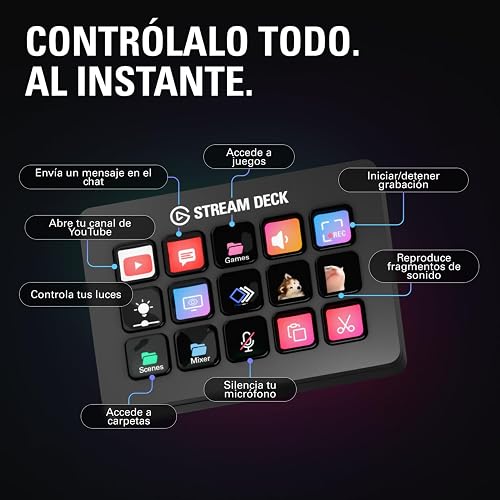 Elgato Stream Deck MK.2, controlador de estudio | Acciones de activación en OBS, Twitch, YouTube y más, comentarios visuales, cientos de complementos, funciona con Mac y PC