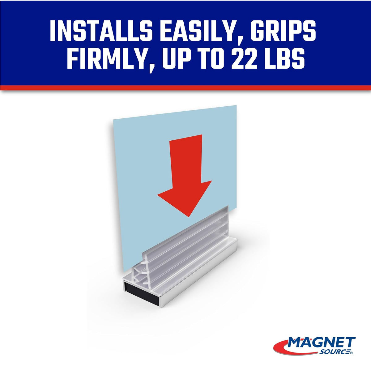 Master Magnetics - Paquete de soportes magnéticos para letreros – soportes magnéticos para marcos de puertas, estantes de metal, pizarras blancas, imán potente, soporte EZ Grip para minoristas, 3