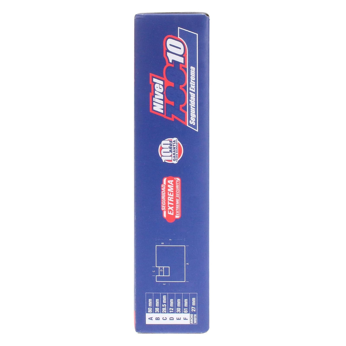 Lock L22C80QCBB Candado de acero para cortina metálica 80 mm, cromo satinado, llave de puntos