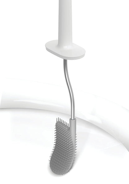 Joseph Joseph 70519 EasyStore Soporte para Papel higiénico y Cepillo de Inodoro Flexible con Estante y cajón, Acero Inoxidable