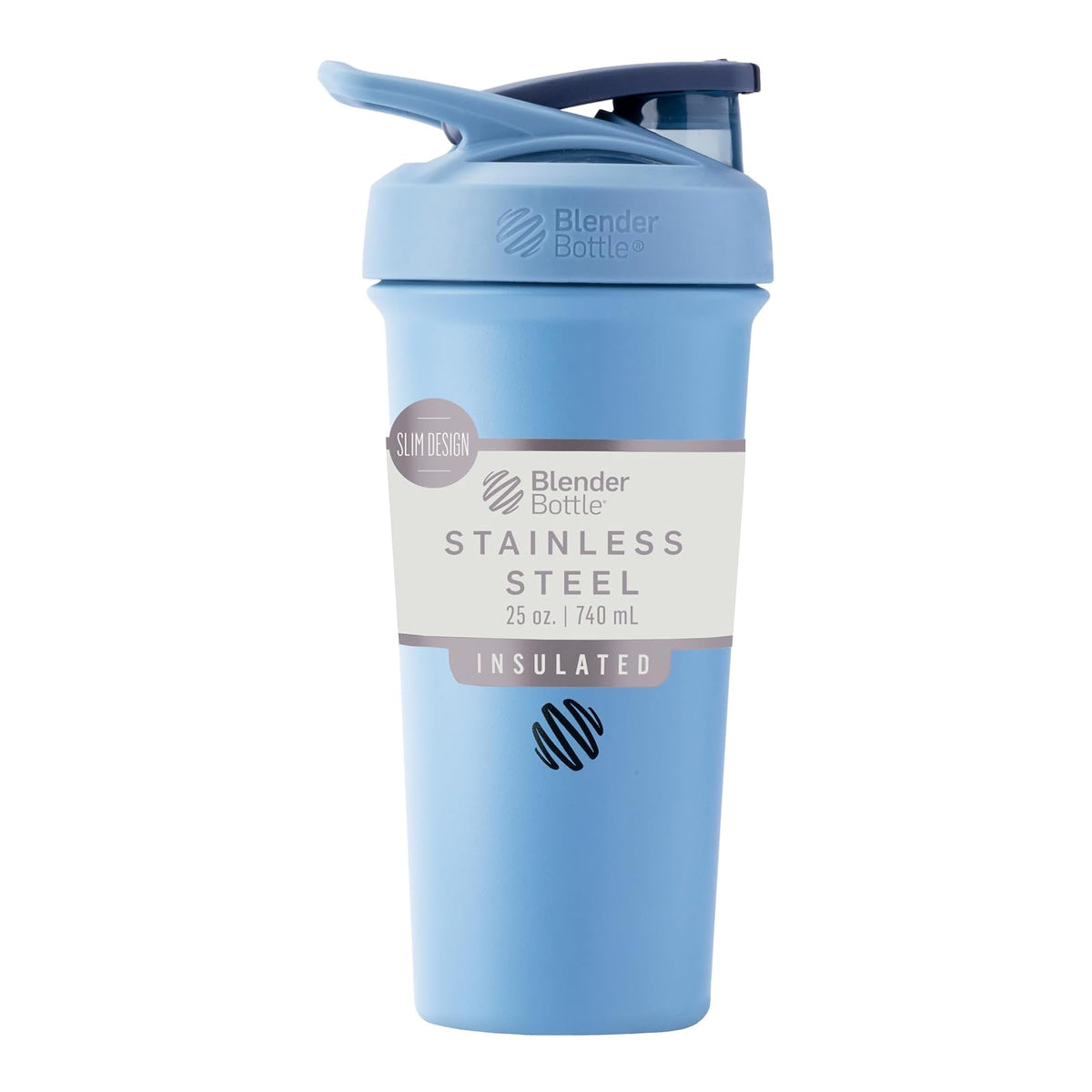 BlenderBottle Strada Botella Mezcladora 25 oz Negro - 0.7 Litros - Azul (Dusty Blue)
