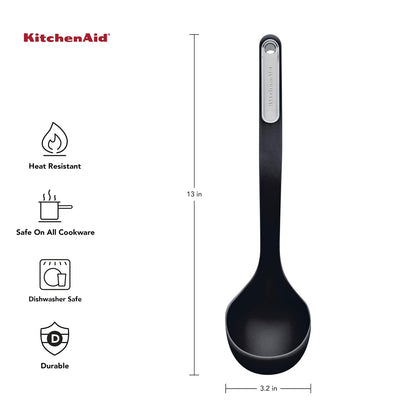KitchenAid - Cucharón, Negro ónice, 33 cm, 1
