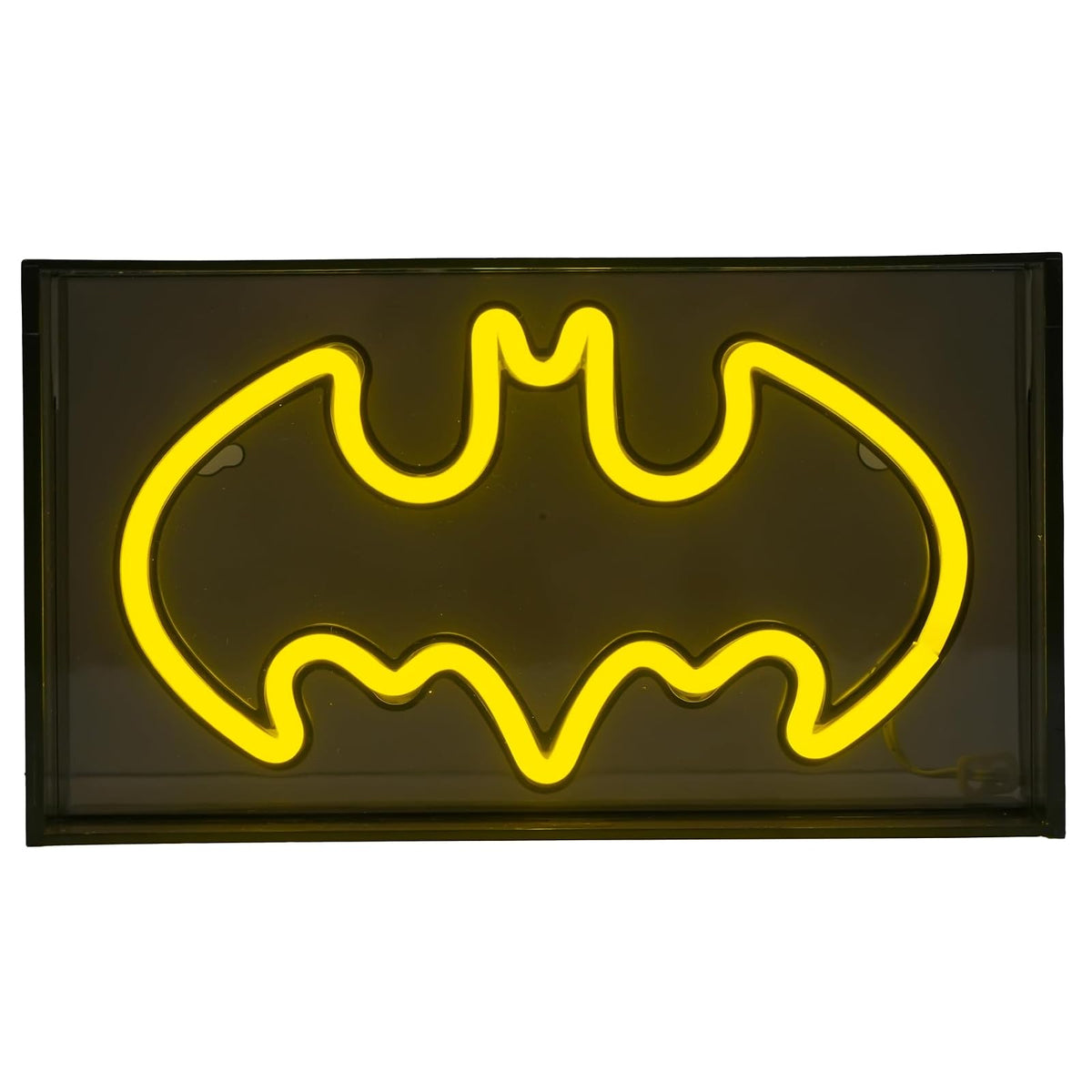DC Comics Batman - Letrero acrílico de neón con luces para pared o mesa, 9 pulgadas de ancho x 5 pulgadas de alto x 1.8 pulgadas de profundidad