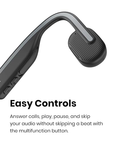 SHOKZ OpenMove auriculares conducción ósea,Open-Ear auriculares deportivos inalámbricos con Bluetooth y micrófono,auriculares resistencia al agua IP55 para correr y ejercicio,6h Duración Batería, Gris