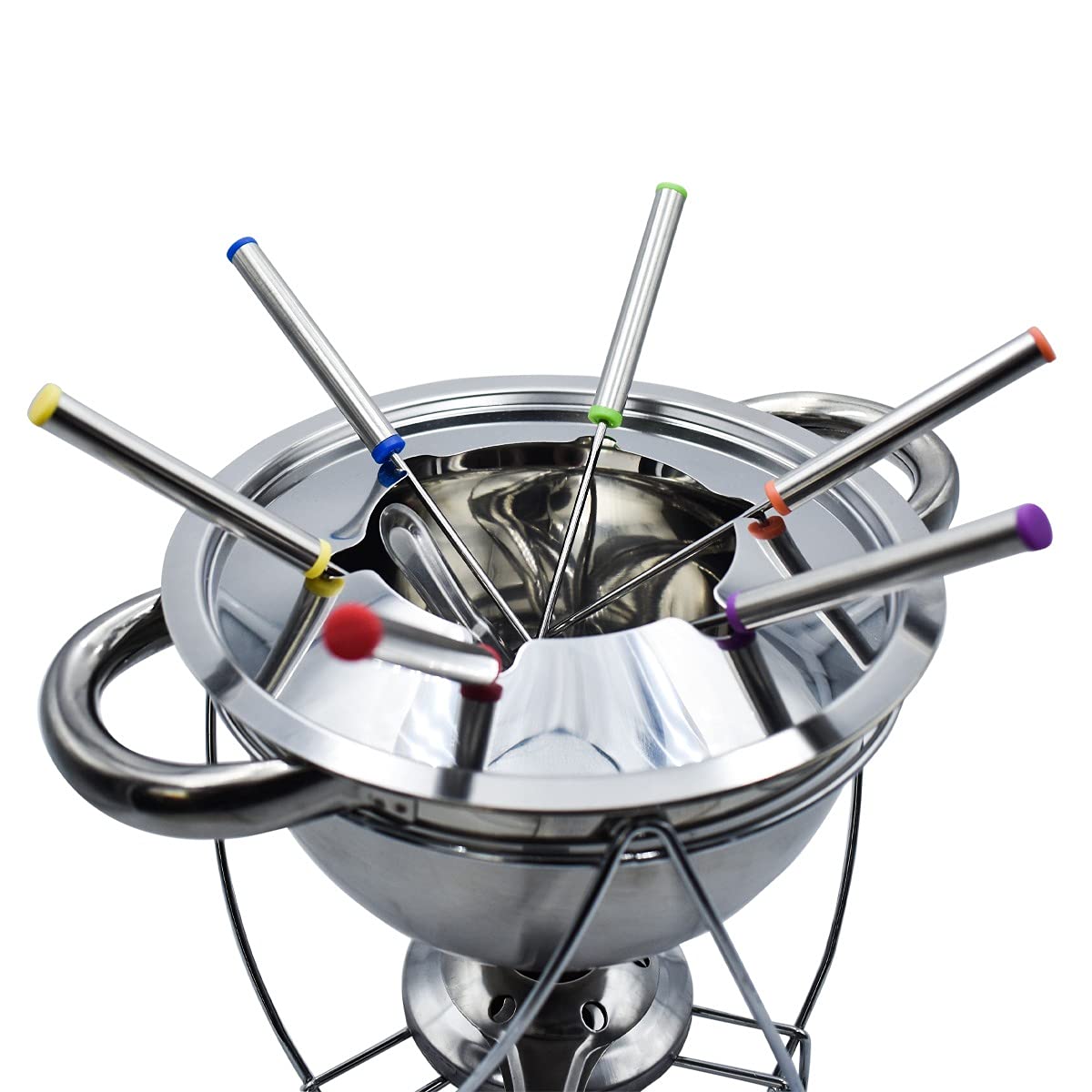 Top Choice 2415-2816 Set De Fondue Acero Inoxidable con Calentador, incluye 6 Tenedores