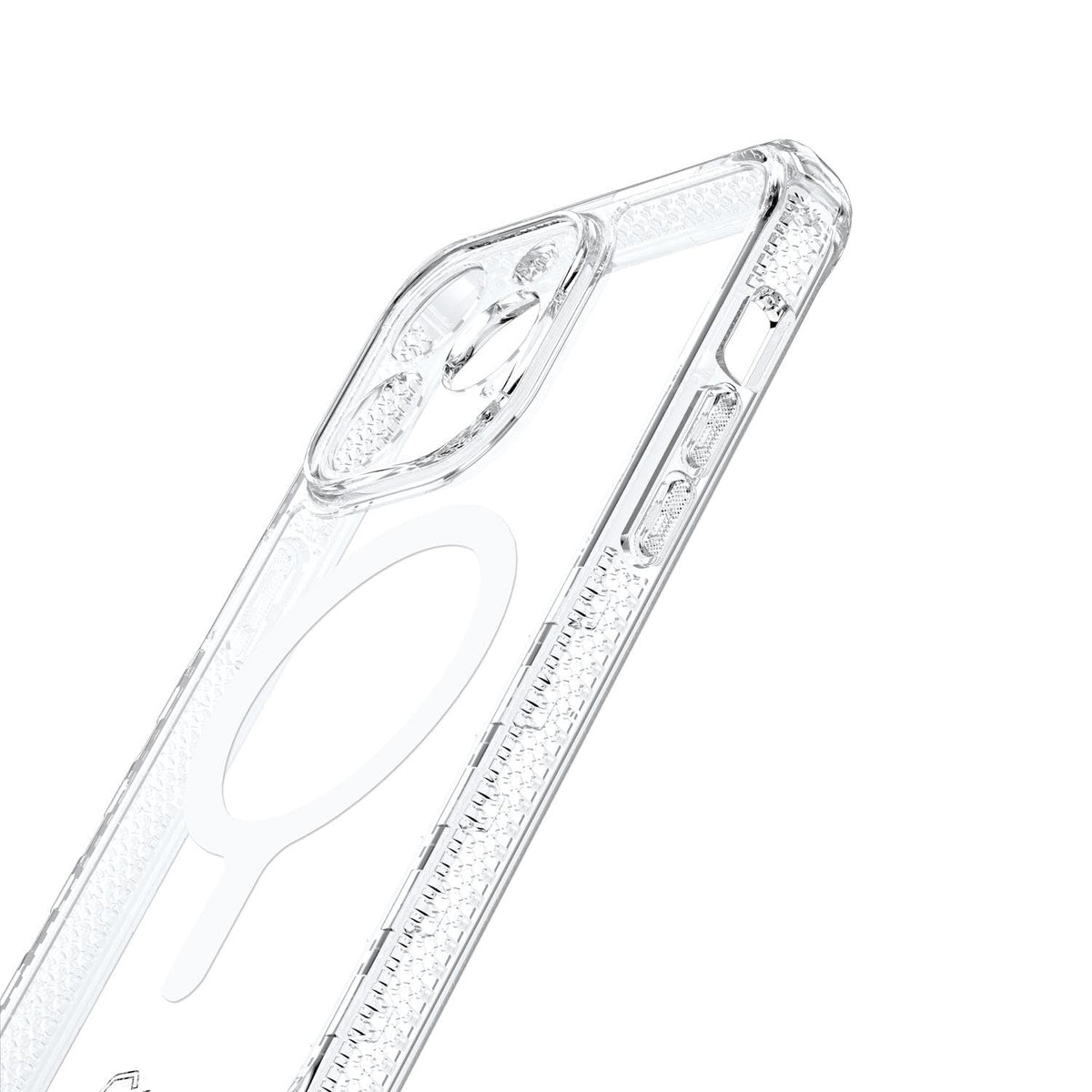 ItSkins Supreme R Clear Funda con MagSafe Compatible con iPhone 15, Protección Caídas 4.5m, Bordes Elevados, Defensa Antimicrobiana - Transparente