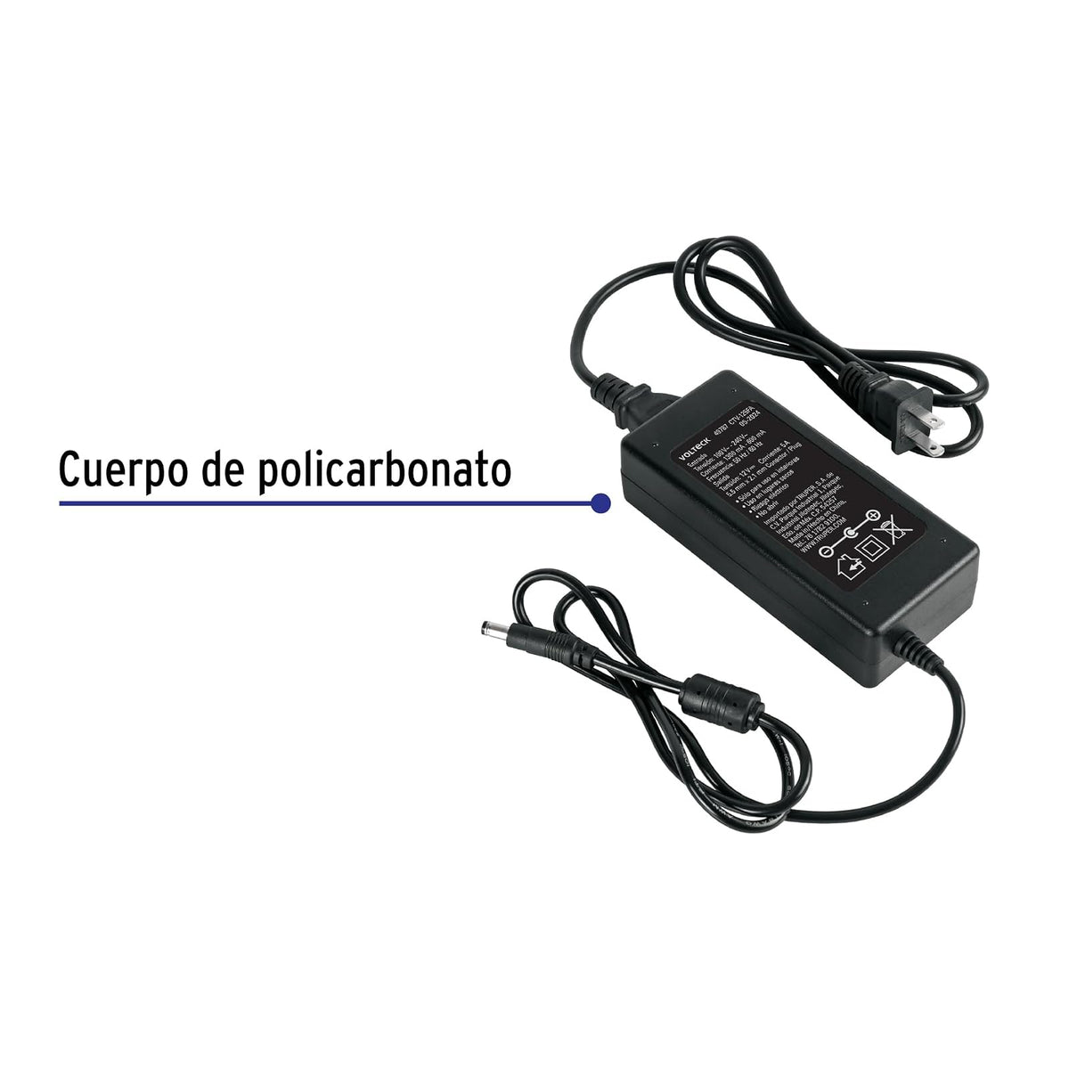 Volteck CTV-125FA, Fuente de Alimentación 12 V 5A para CCTV