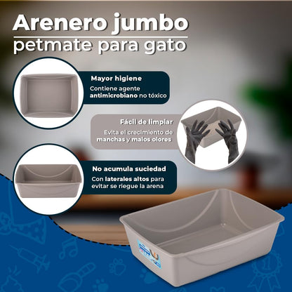 PETMATE - Cubeta de basura, azul/gris, Jumbo