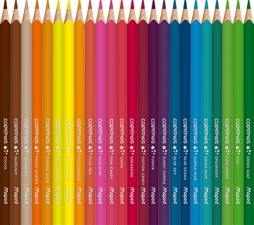 Maped - Color'Peps - Lápices de colores, triangular, ergonómico - Caja de 72 lápices de madera