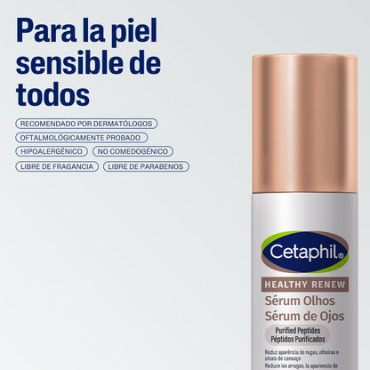 Cetaphil Healthy Renew Sérum de Ojos Tratamiento Arrugas y Cansancio 15 g | Con péptidos al 2%, vitaminas y extractos botánicos, ayuda a reducir ojeras, líneas finas y fatiga y mejora el brillo natural
