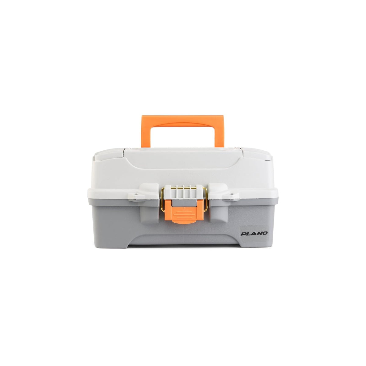 Plano Caja de Aparejos de Pesca con Bandejas y Pestillo de Latón - Gris Claro - Gris Oscuro - One-Tray - Una bandeja
