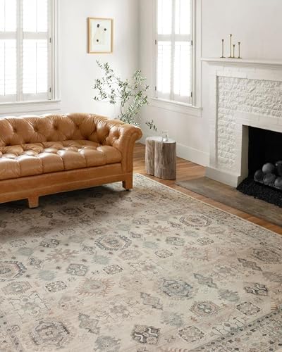 Loloi II Hathaway Collection HTH-04 Beige/Multi 7'-6" x 9'-6" Area Rug
