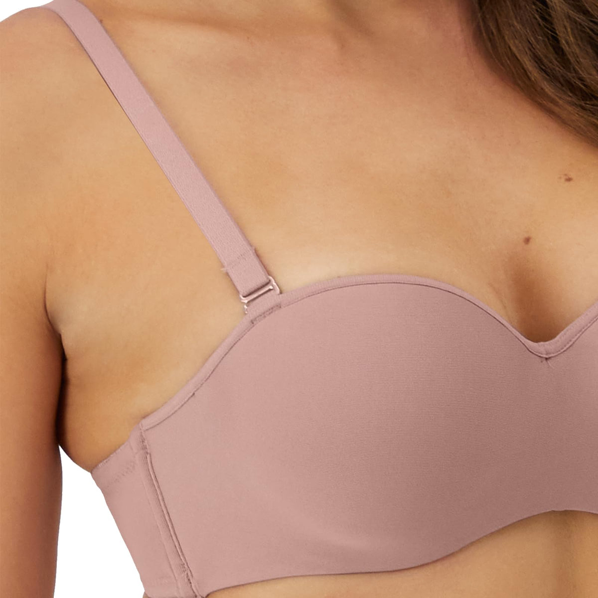 Hanes, Bra Strapless Copas preformadas con Push Up Ligero, 32B, Malva