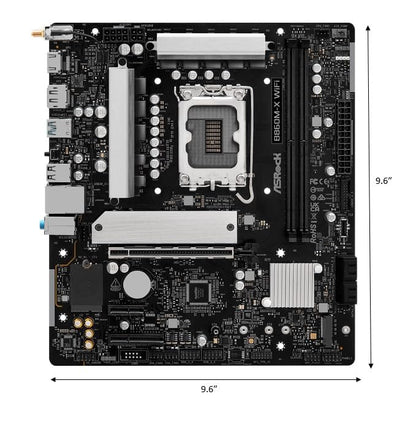 ASRock B860M X WiFi 6E DDR5 hasta 9066+ (OC) MHz 128GB M.2 B860 LGA1851 Micro ATX Placa Base Intel Core Ultra (Serie 2) BIOS Flashback SATA3 6.0 GB/s PCIe 4.0 x16 Realtek 2.5G LAN 7 x USB 3.2