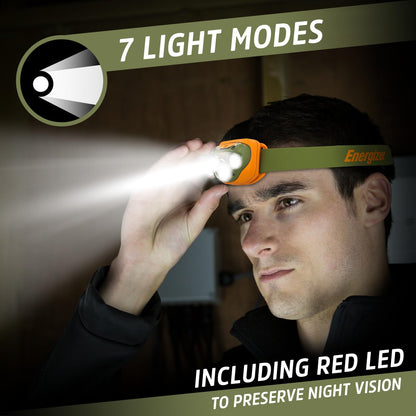 Energizer - Faros LED PRO (paquete de 2), IPX4 resistentes al agua, luz de cabeza de alto rendimiento para exteriores, camping, correr, tormenta, luz LED de supervivencia para emergencias (baterías
