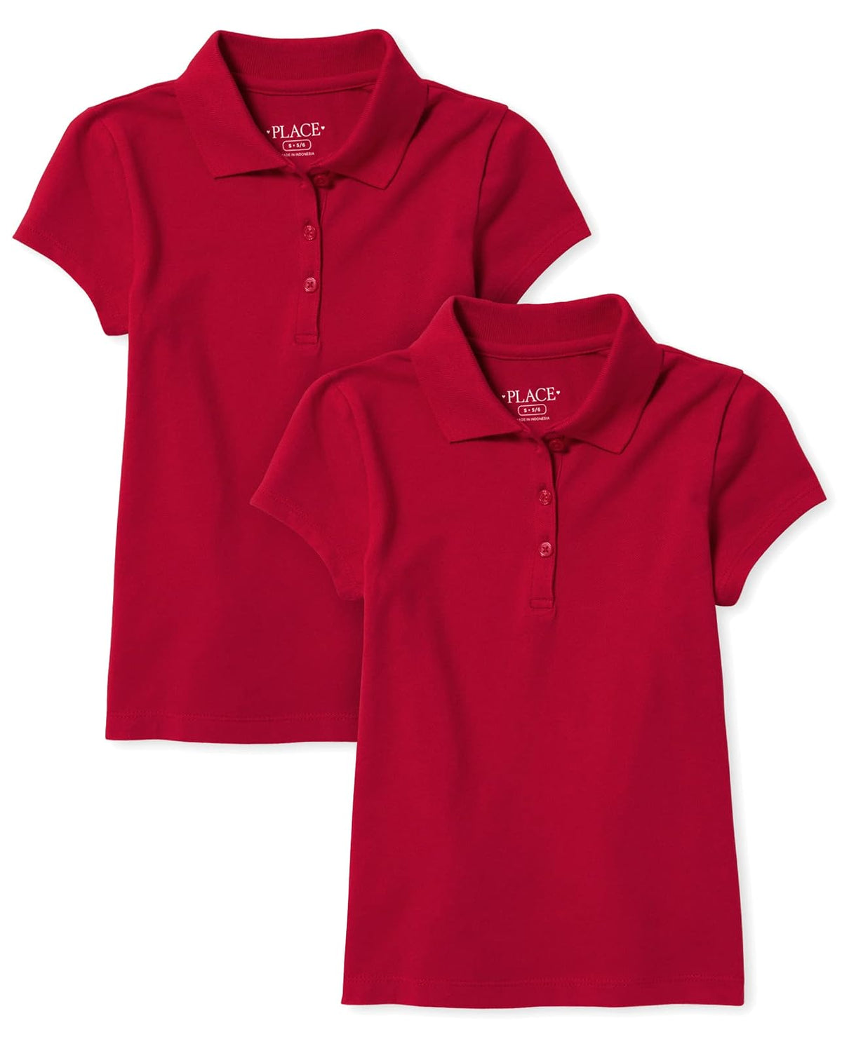 The Children's Place Polo de Manga Corta, Paquete de Dos Camisa para Niñas