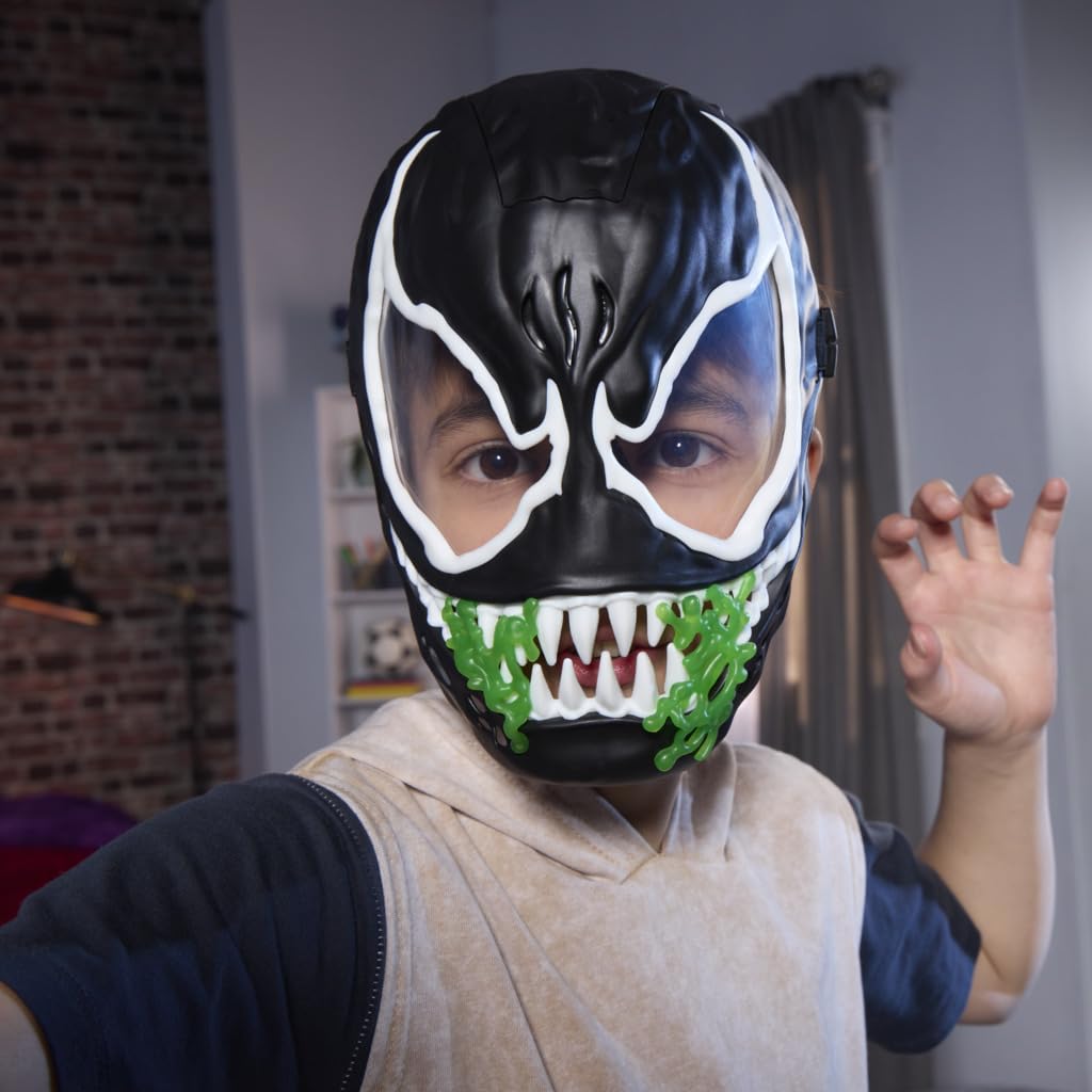 Hasbro Marvel Spider-Man VenomVersus - Máscara de Juguete Fluorescente con Sonido para Cosplay y Juegos de rol para niños y niñas a Partir de 5 años