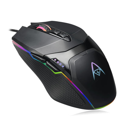 Adesso iMouse X5 RGB - Ratón óptico para Juegos (6400 dpi), diseño con iluminación RGB