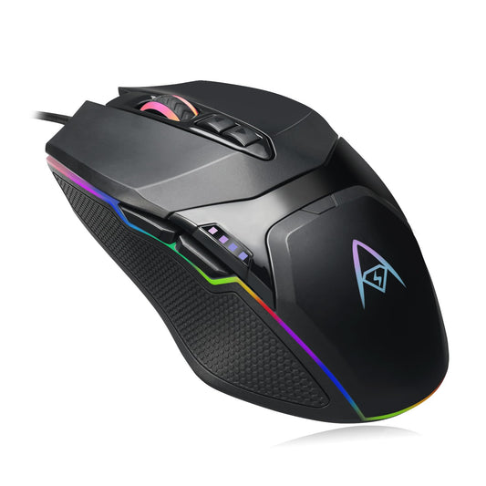 Adesso iMouse X5 RGB - Ratón óptico para Juegos (6400 dpi), diseño con iluminación RGB