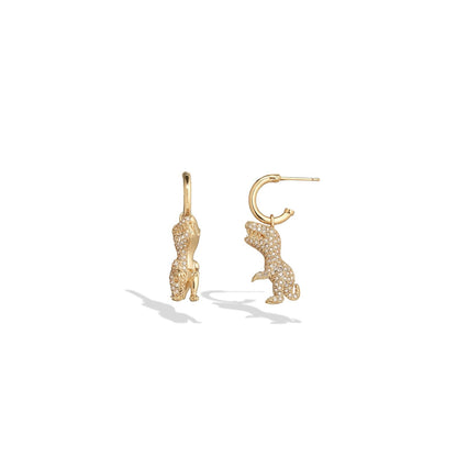 COACH - arete colgantes con dije pavé Rexy para mujer, Una talla, Latón Vidrio, No es una piedra preciosa