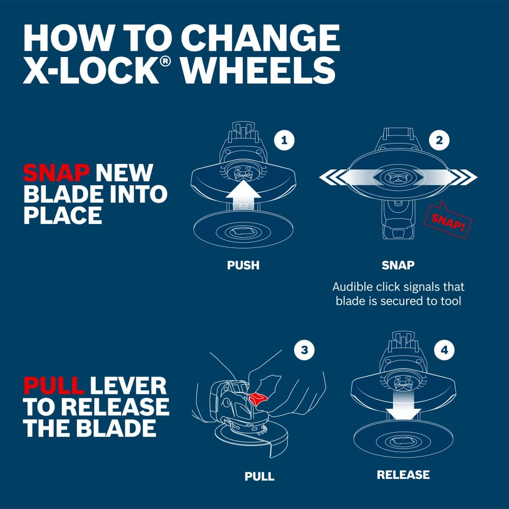 BOSCH TCWX1S450P10 4-1/2 pulgadas. X-LOCK® - Ruedas de corte de metal y acero inoxidable, paquete de 10, grano 60, tipo 1/41