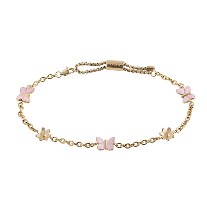 Alex and Ani Tobillera de Mariposa y Flor | Acero Inoxidable, Esmalte | Tobillera de Cadena | Tobillera Delicada | Joyería Floral